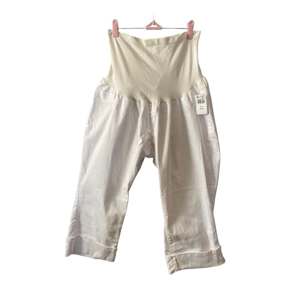 - NWT Women’s Maternity Crossover White Cropped Jeans Size 2X - Picture 9 of 14